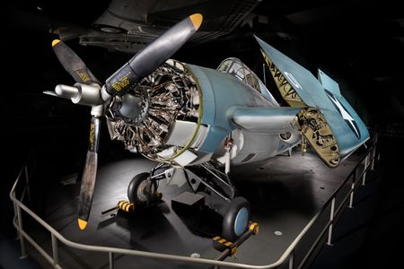 The National Air and Space Museum’s F4F-4/FM-1—the 400th FM-1 built by the Eastern Aircraft Division of General Motors—is currently on display in the Sea-Air Operations exhibition.