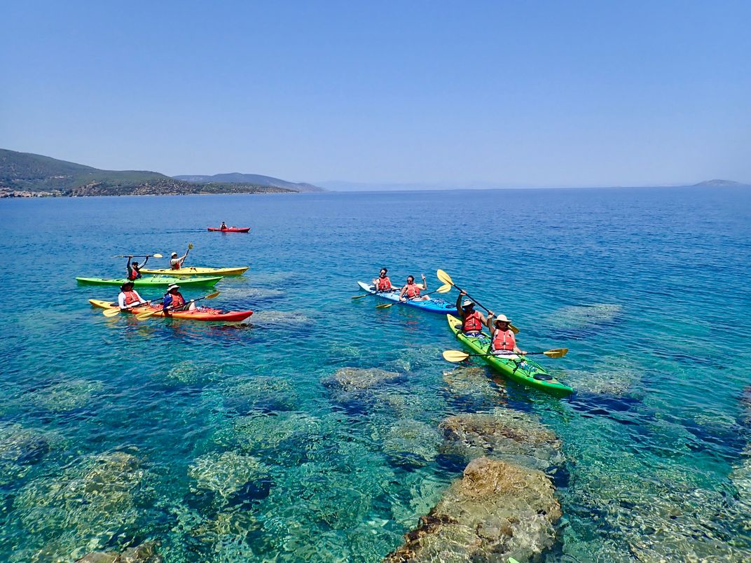 Kayaking in the Greek waters