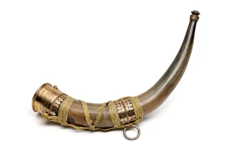 A drinking horn made from the horn of an aurochs bull.