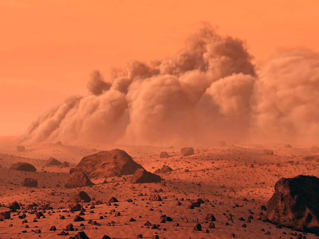 Dust Storm on Mars Illustration