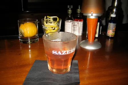 Sazerac cocktail at the Sazerac bar