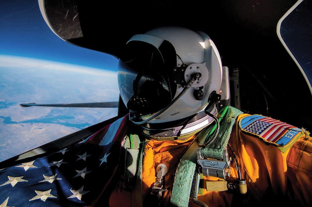 selfie in U-2 cockpit