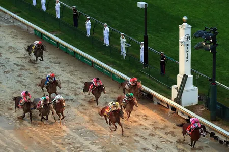 The finish of the 2019 Kentucky Derby.