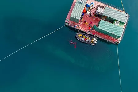 Drone image above the wreck of HMS Erebus