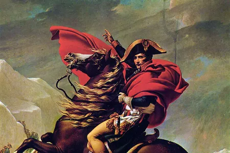 Napoleon in battle, presumably craving rotisserie chicken