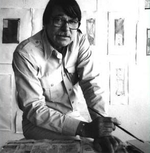 Richard Diebenkorn in his studio in 1986