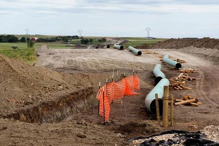 The proposed pipeline is nearly 60 percent complete.