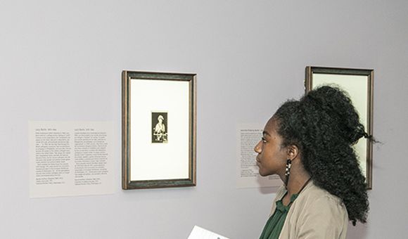 Thirteen “Because of Her Story” interns spent the summer uncovering stories of remarkable American women and learning museum practice. Pictured: Stella Hendricks, intern, National Portrait Gallery. (Michael Barnes)
