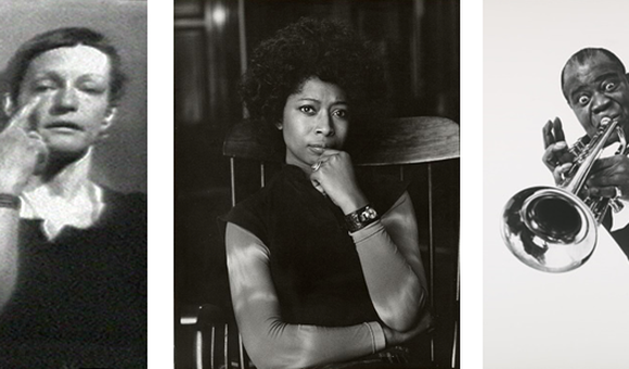 Credit: “Left Side Right Side” (still) by Joan Jonas, 1972. Single-channel video (black-and-white, sound), 8:50 min. National Portrait Gallery, Smithsonian Institution. © 2020 Joan Jonas / Artists Rights Society (ARS), New York. Courtesy the artist and Gladstone Gallery, New York and Brussels (left). Alice Walker by Bernard Gotfryd, gelatin silver print, 1976. National Portrait Gallery, Smithsonian Institution. © The Bernard Gotfryd Revocable Living Trust (center). Louis Armstrong (detail) by Philippe Halsman, gelatin silver print, 1966 (printed 1998). National Portrait Gallery, Smithsonian Institution; gift from the Trustees of the Corcoran Gallery of Art (Gift of Betsy Karel). The Corcoran Gallery of Art, one of the country’s first private museums, was established in 1869 to promote art and American genius. In 2014, the works from the Corcoran Collection were distributed to institutions in Washington, D.C. © Philippe Halsman Archive (right).

