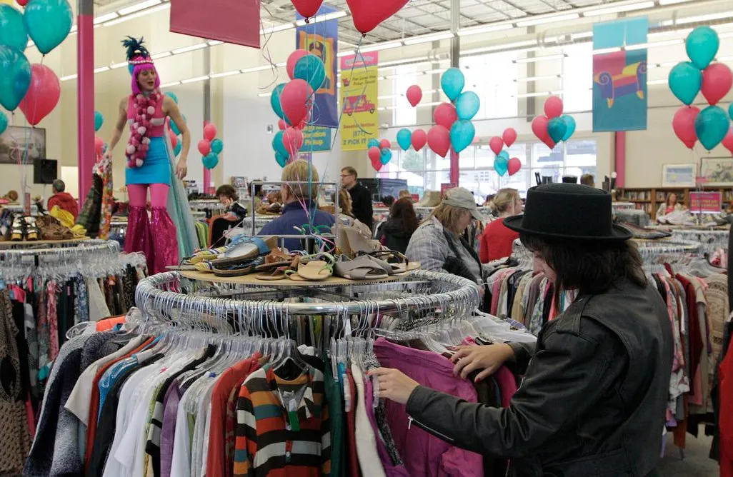 Customers shop during at the AIDS Healthcare Foundation’s Out of the Closet thrift store in Columbus, Ohio.