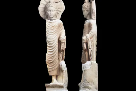 Researchers uncovered the two-foot-tall Buddha statue in Berenike.