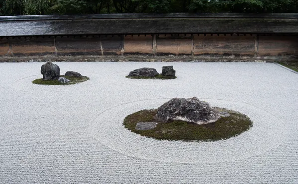 a rock garden in a shrine in Kyoto, Japan thumbnail