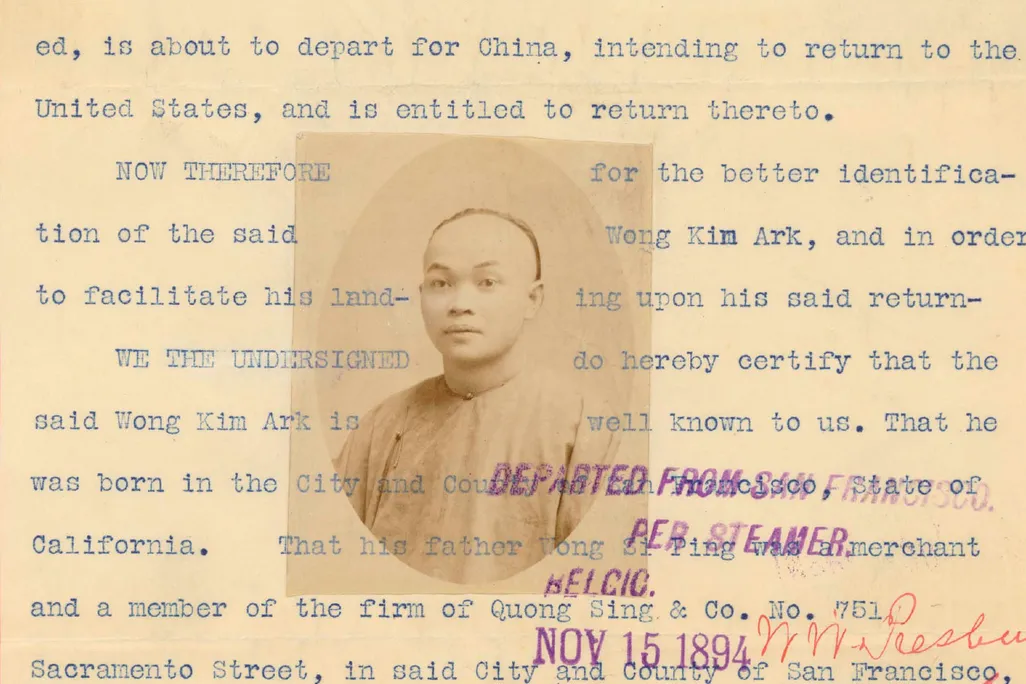 Wong Kim Ark's departure statement
