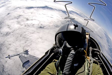 The view from a Canadian CT-155 Hawk.