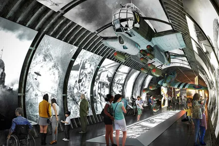 An artist&#39;s illustration of the London Tunnels, a planned tourist attraction in a World War II-era labyrinth beneath central London