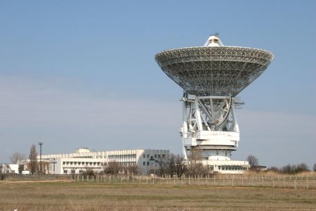 The Evpatoria radio telescope RT-70 and the Long Range Space Communications Center, which were used for one of the most ambitious efforts at extraterrestrial communication.
