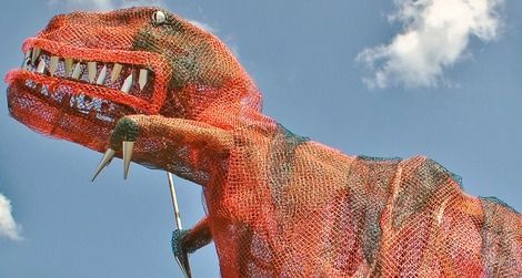 Recyclosaurus rex, seen outside the Museum of Science and Industry in Tampa, Florida.