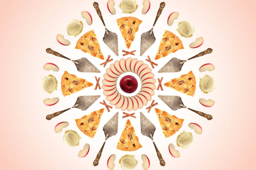 collage of apple pie slices