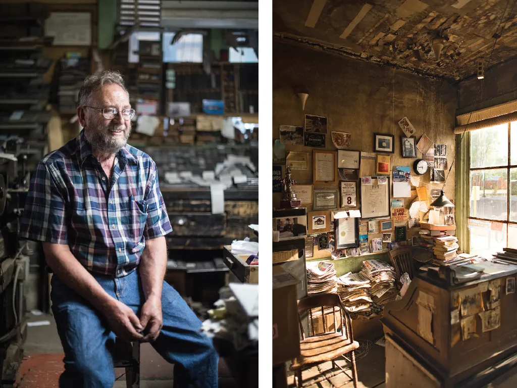 Dean Coombs sits in his office