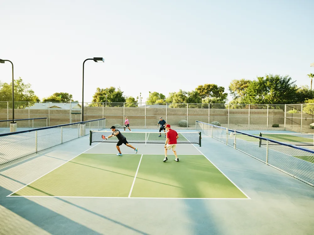 A game of doubles pickleball