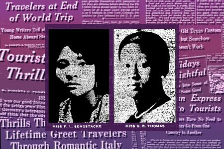 Cousins Flaurience Sengstacke (left) and Roberta G. Thomas (right) regaled readers with tales of their travels in some 20 Chicago Defender columns published between July 1931 and August 1932.