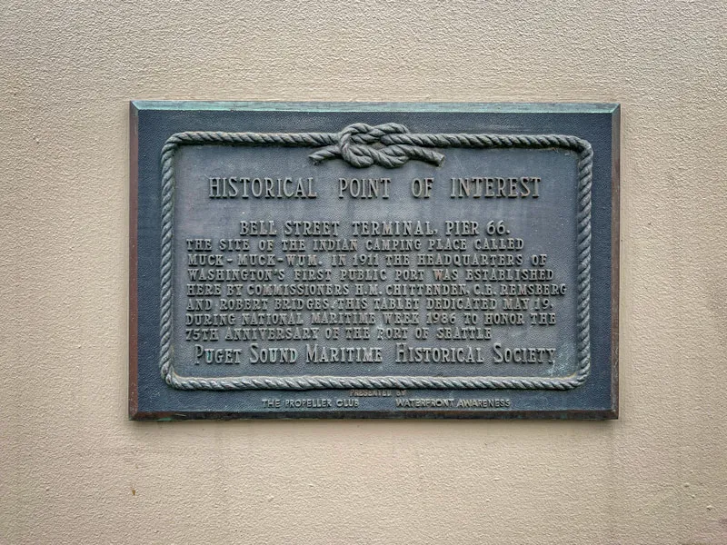 A "historical point of interest" marker in Seattle, Washington