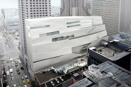 A rear-view of Snøhetta’s addition to the San Francisco Museum of Modern Art