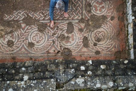 The mosaic reflects a decline in craftsmanship but is still intricately made.