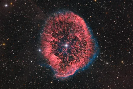 RCW58, a Wolf-Rayet bubble nebula, is made of ejected material from the star WR 40, which shines at the center of the image.