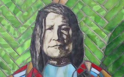 Meet Oglala Lakota Angela Babby, the creator of "Mountain Chief" and other enameled mosaic works.