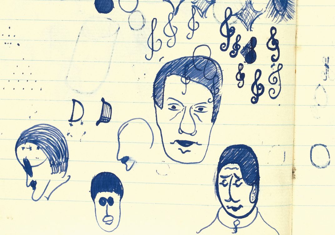 Beckett's doodle of James Joyce