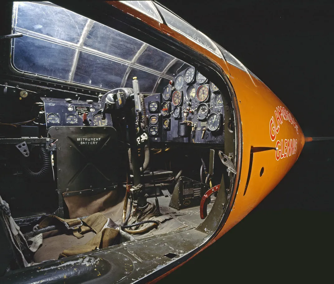 Inside the cockpit of the Bell X-1