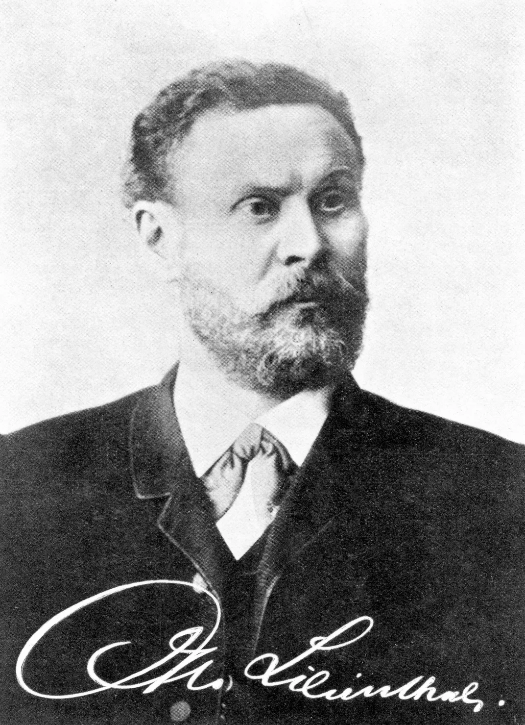 Signed portrait of Otto Lilienthal