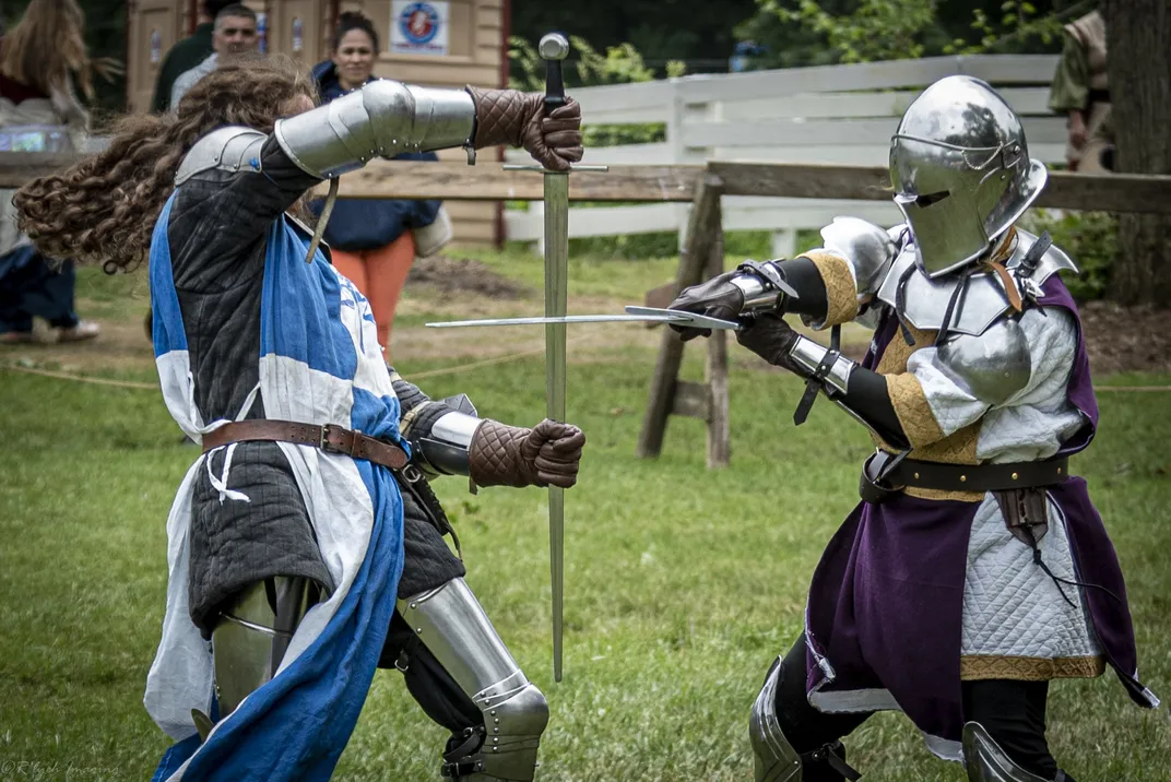 A sword fight at the 2018 New Jersey Renaissance Faire