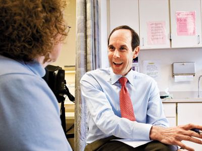 Dr Druker with patient