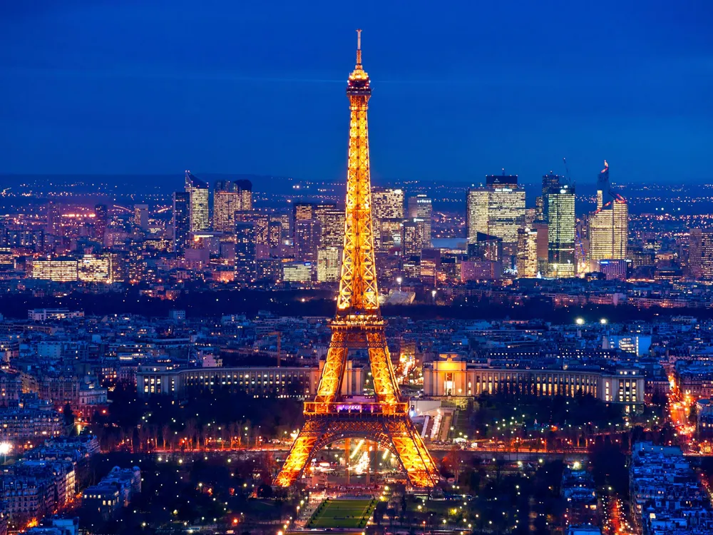Eiffel Tower at Night, Paris, France