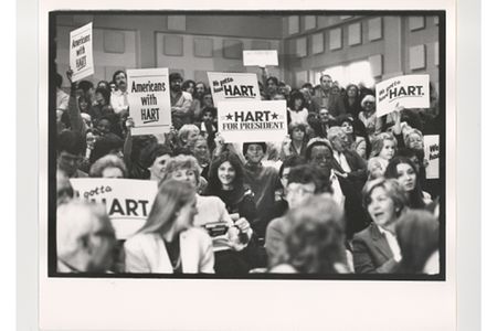 Gary Hart campaign (photo by Ken Regan), 1984