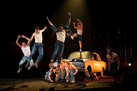 The cast of The Outsiders during the musical&#39;s world premiere at the La Jolla Playhouse in San Diego earlier this year