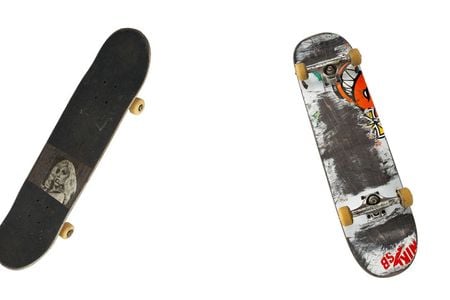 Leo Baker's personalized skateboards (NMAH)
