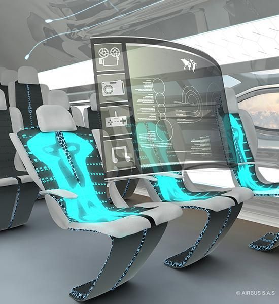 Shape-shifting “smart” seating and holographic entertainment
