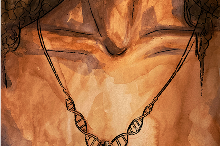 An artist&#39;s interpretation of what the pendant may have looked like as a necklace
