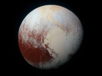 The left lobe of Pluto's distinctive heart is called Sputnik Planitia, covered with craterless plains of frozen nitrogen that vaporize each day. 