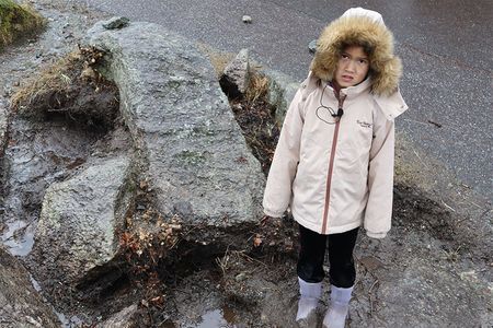 Eight-year-old Elise found the dagger tucked in a pile of stones in the school yard.