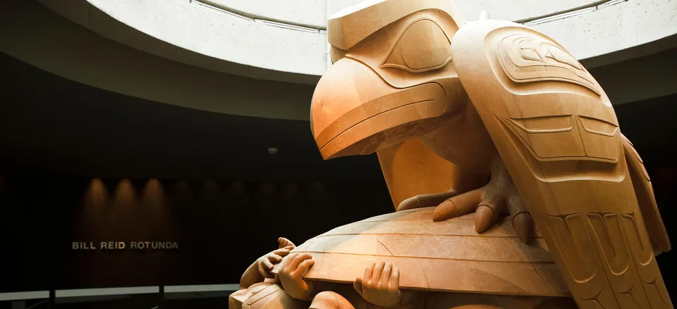  Sculpture by noted artist Bill Reid, Museum of Anthropology, Vancouver. Credit: Museum of Anthropology