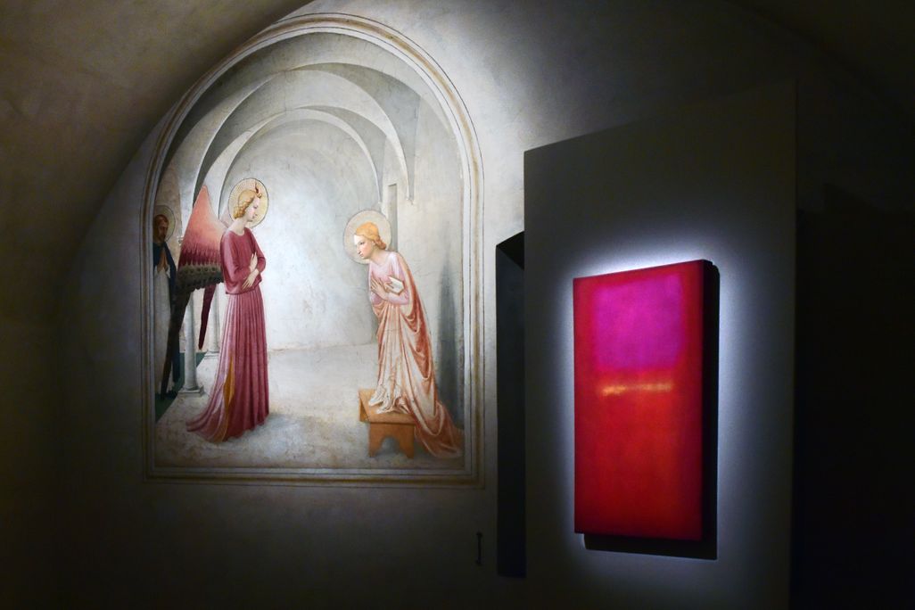 Rothko painting beside a Fra Angelic mural