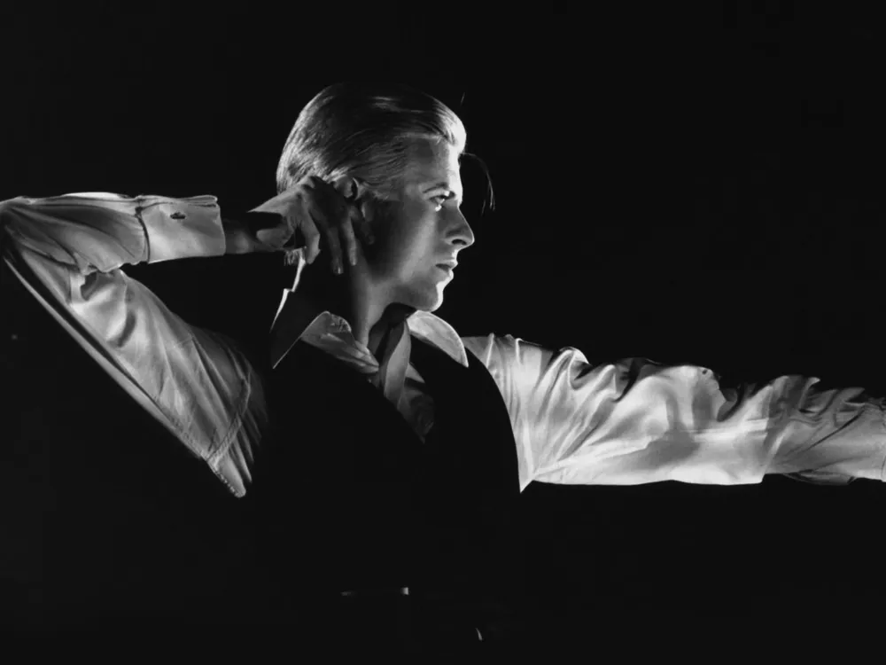 David Bowie performing as the Thin White Duke