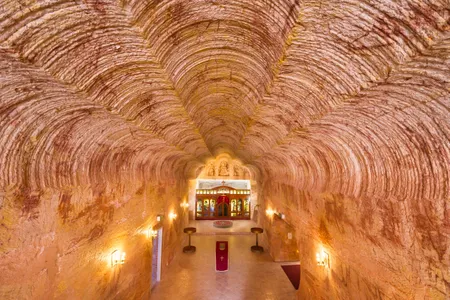 Coober Pedy's Serbian Orthodox Church—owned by the Diocese of Australia and New Zealand—is just one of the city's otherworldly underground buildings.