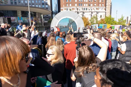 Officials unveiled the portal installation in&nbsp;Philadelphia&#39;s&nbsp;LOVE Park on October 22.
