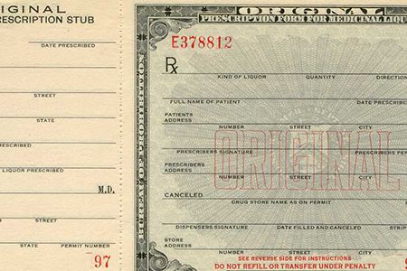 Perscription for alcohol used during Prohibition. (Interactive by Esri; Text by Megan Gambino.)