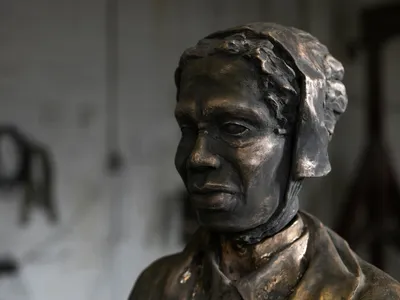 A close-up of Sojourner Truth&rsquo;s face in statue created by Woodrow Nash. An 1883 New York Times obituary described Truth&rsquo;s &ldquo;tall, masculine-looking figure&rdquo; and &ldquo;deep, guttural, powerful voice.&rdquo;